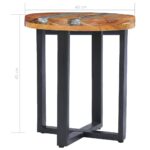 Table basse 40x45 cm Bois de teck massif et polyrésine – Image 6