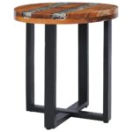 Table basse 40x45 cm Bois de teck massif et polyrésine – Image 9