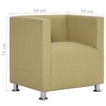 Fauteuil cube Vert Tissu – Image 7