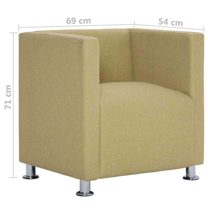 Fauteuil cube Vert Tissu – Image 7