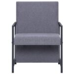 Fauteuil gris clair tissu – Image 2