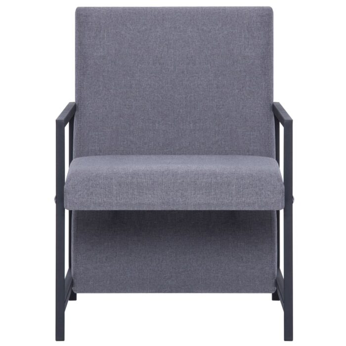 Fauteuil gris clair tissu – Image 2