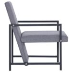 Fauteuil gris clair tissu – Image 3