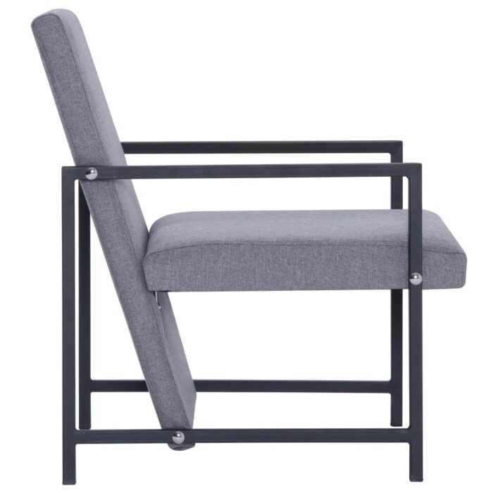 Fauteuil gris clair tissu – Image 3