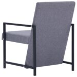 Fauteuil gris clair tissu – Image 4