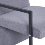 Fauteuil gris clair tissu – Image 5