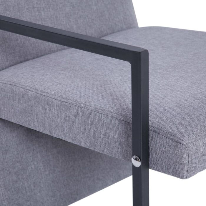 Fauteuil gris clair tissu – Image 5
