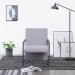 Fauteuil gris clair tissu