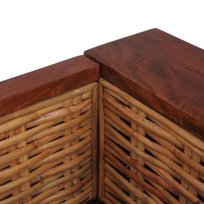 Canapé à 2 places avec coussins Marron Rotin naturel – Image 6