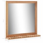 Miroir de salle de bain 60 x 12 x 62 cm Bois de noyer massif – Image 6
