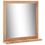 Armoire pour lavabo avec miroir Bois de noyer massif – Image 6