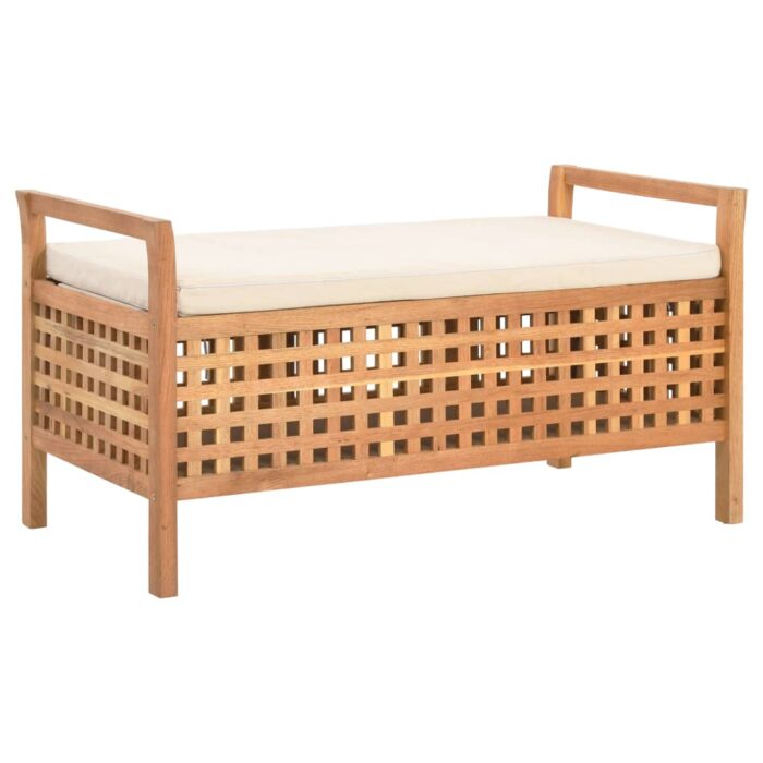 Banc de rangement 93x49x49 cm Bois de noyer massif – Image 1