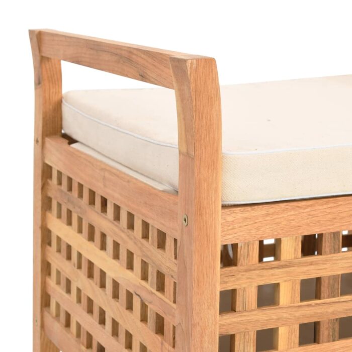 Banc de rangement 93x49x49 cm Bois de noyer massif – Image 5