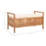 Banc de rangement 93x49x49 cm Bois de noyer massif – Image 7