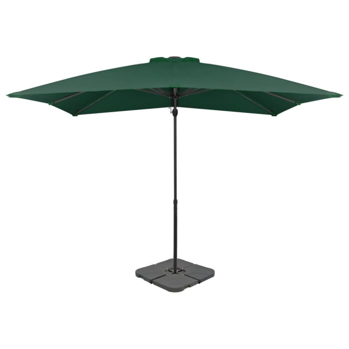 Parasol de jardin avec base portable vert – Image 1