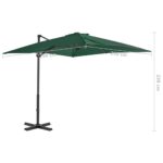 Parasol de jardin avec base portable vert – Image 12