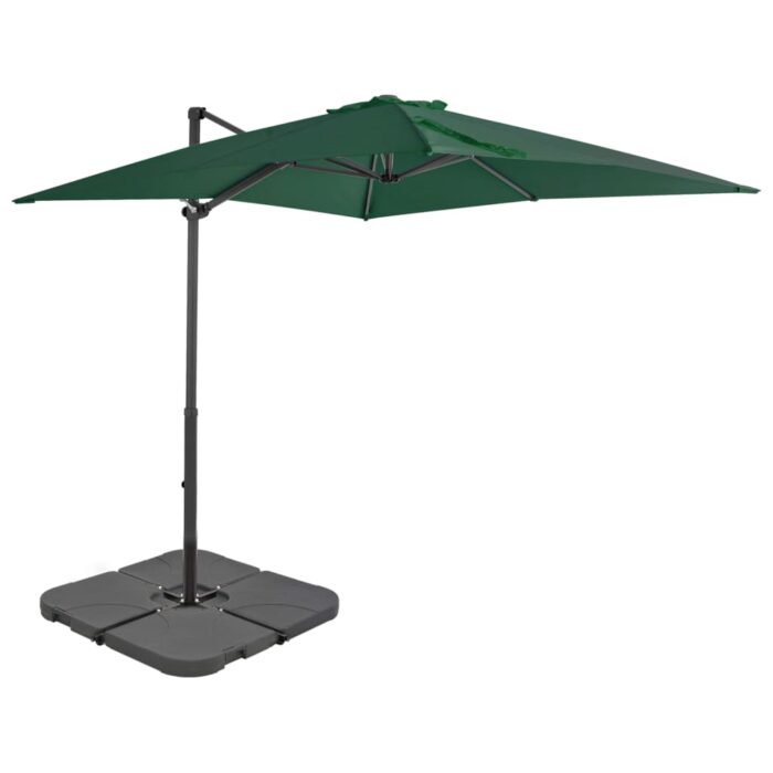 Parasol de jardin avec base portable vert – Image 2
