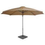 Parasol de jardin avec base portable taupe