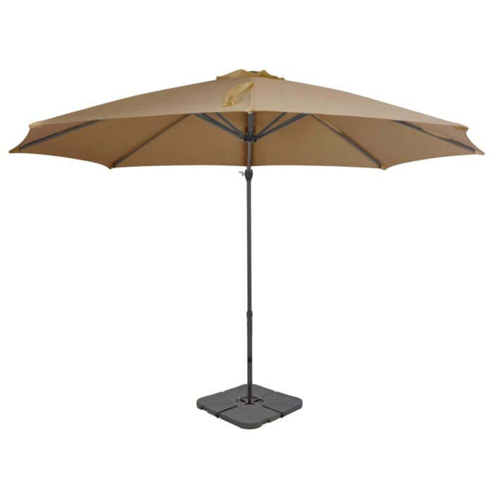 Parasol de jardin avec base portable taupe – Image 1