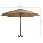 Parasol de jardin avec base portable taupe – Image 12