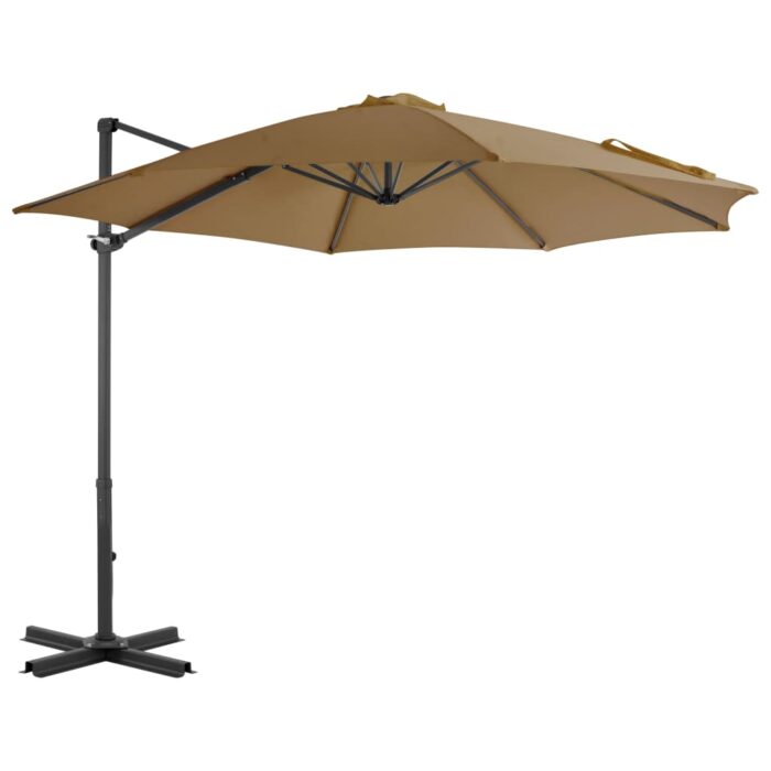 Parasol de jardin avec base portable taupe – Image 2