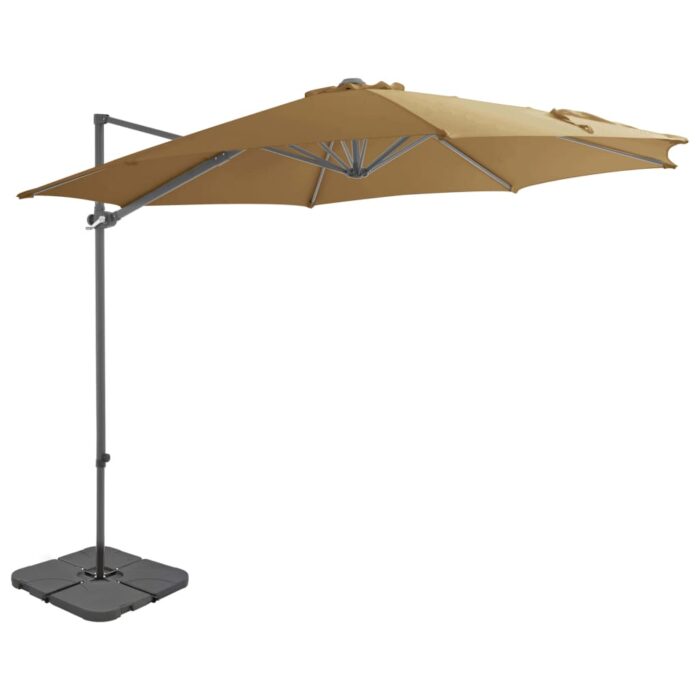 Parasol de jardin avec base portable taupe – Image 1