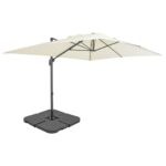 Parasol de jardin avec base portable sable