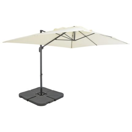 Parasol de jardin avec base portable sable