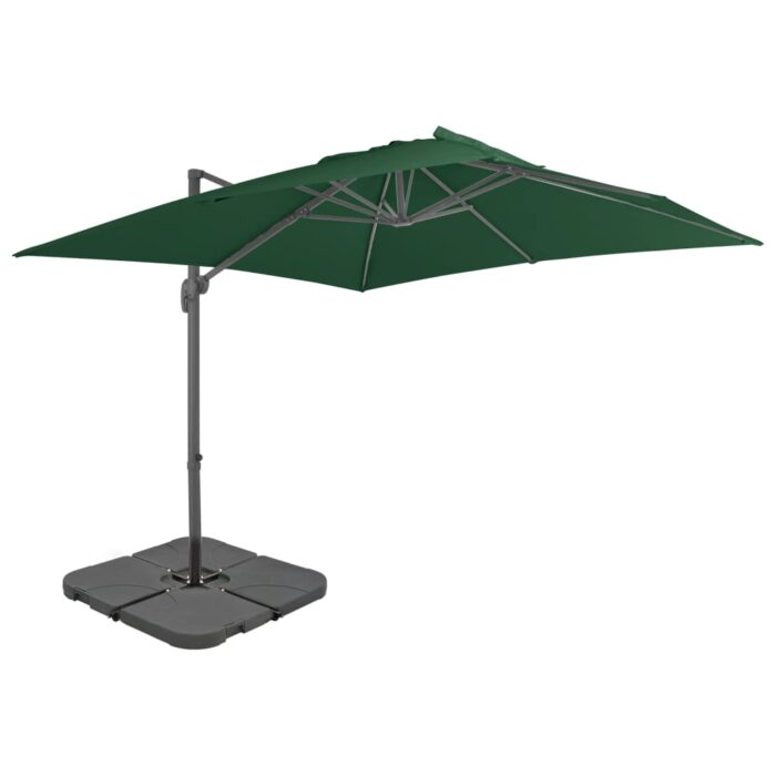 Parasol de jardin avec base portable vert – Image 1