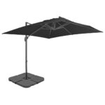 Parasol de jardin avec base portable anthracite