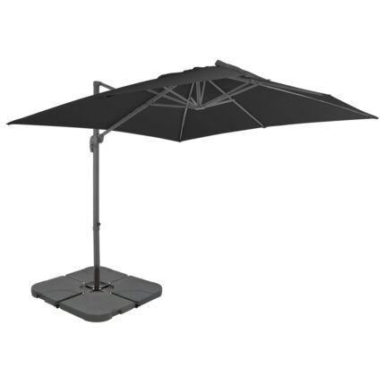 Parasol de jardin avec base portable anthracite