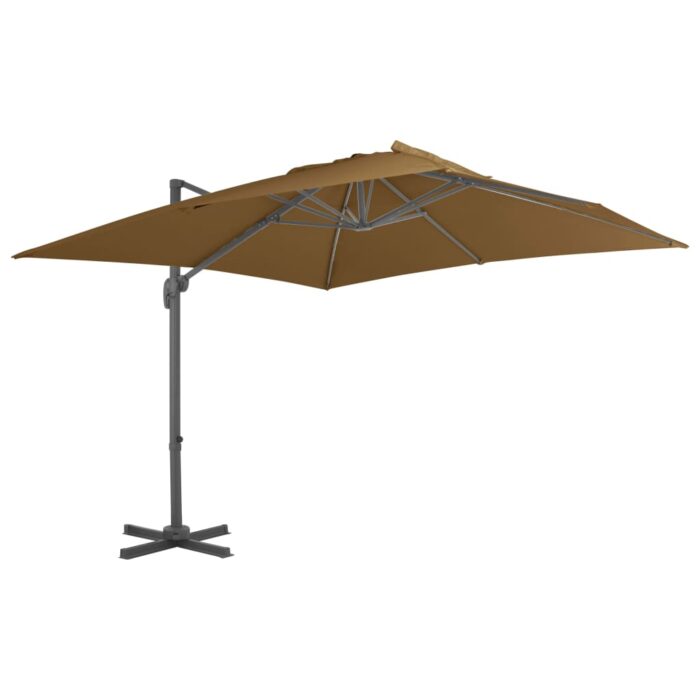 Parasol de jardin avec base portable taupe – Image 2