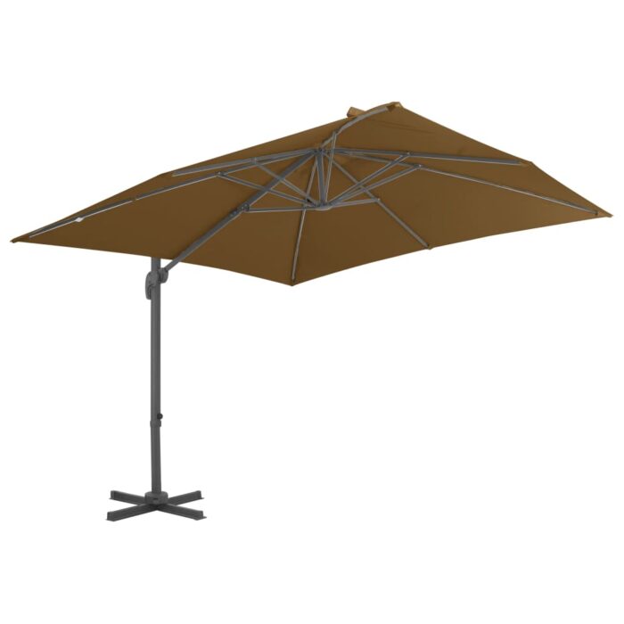 Parasol de jardin avec base portable taupe – Image 3