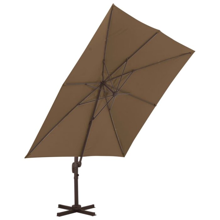 Parasol de jardin avec base portable taupe – Image 4