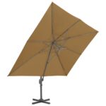 Parasol de jardin avec base portable taupe – Image 4