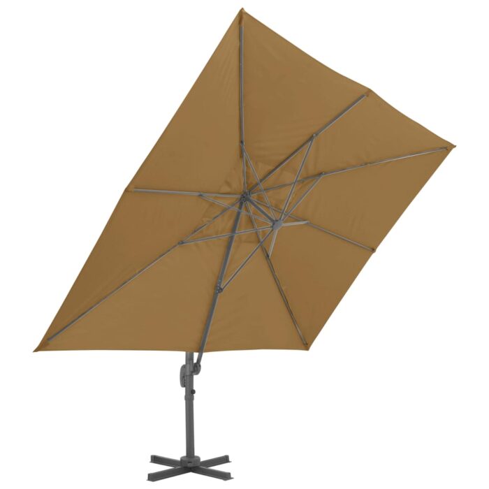 Parasol de jardin avec base portable taupe – Image 4