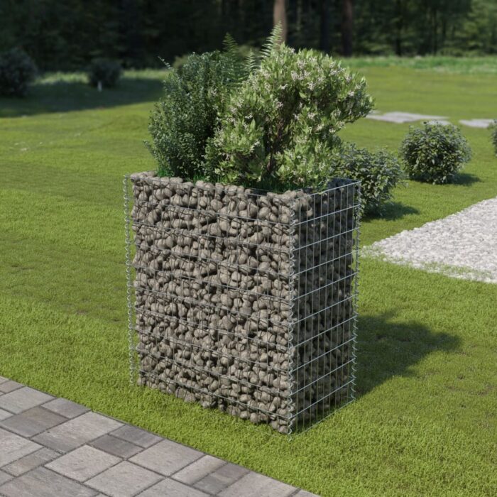 Lit surélevé à gabion Acier galvanisé 90x50x100 cm – Image 1