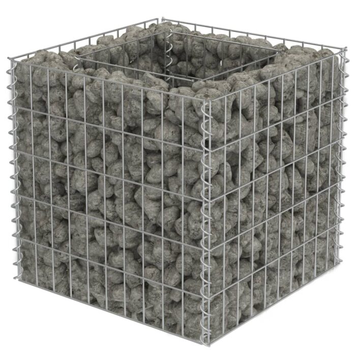 Lit surélevé à gabion Acier galvanisé 50x50x50 cm – Image 2