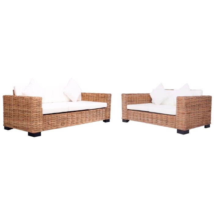 VXL8719883592497_a_en_hd_1.jpg Ensemble de canapés de jardin 2 pcs avec coussins Rotin naturel – Image 1