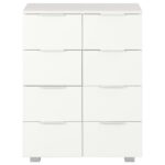 Buffet Blanc brillant 60x35x80 cm Bois d'ingénierie – Image 2