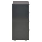 Buffet Noir brillant 60x35x80 cm Bois d'ingénierie – Image 3