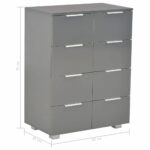 Buffet Gris brillant 60x35x80 cm Bois d'ingénierie – Image 7