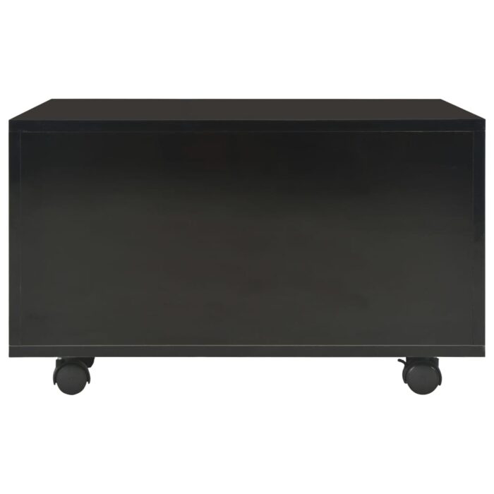 Table basse Noir brillant 60x60x35 cm Bois d'ingénierie – Image 2