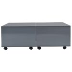 Table basse Gris brillant 100x100x35 cm – Image 2