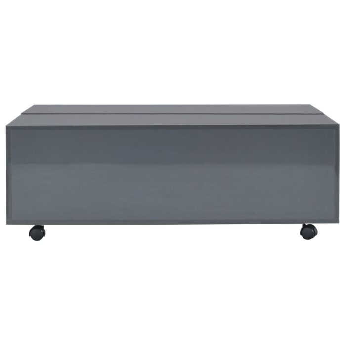 Table basse Gris brillant 100x100x35 cm – Image 3