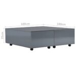 Table basse Gris brillant 100x100x35 cm – Image 6