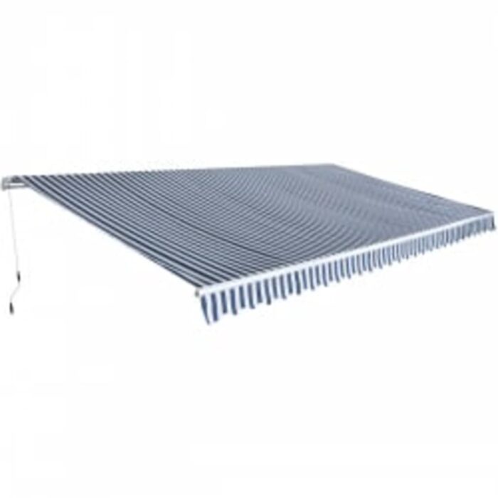 Auvent pliable manuel 600 cm Bleu/blanc – Image 1
