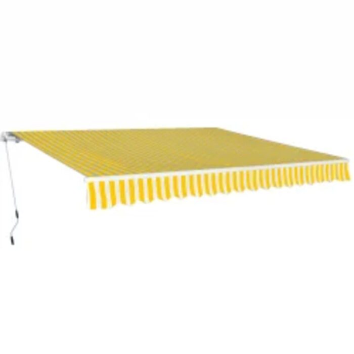 Auvent pliable manuel 600 cm Jaune/blanc – Image 1