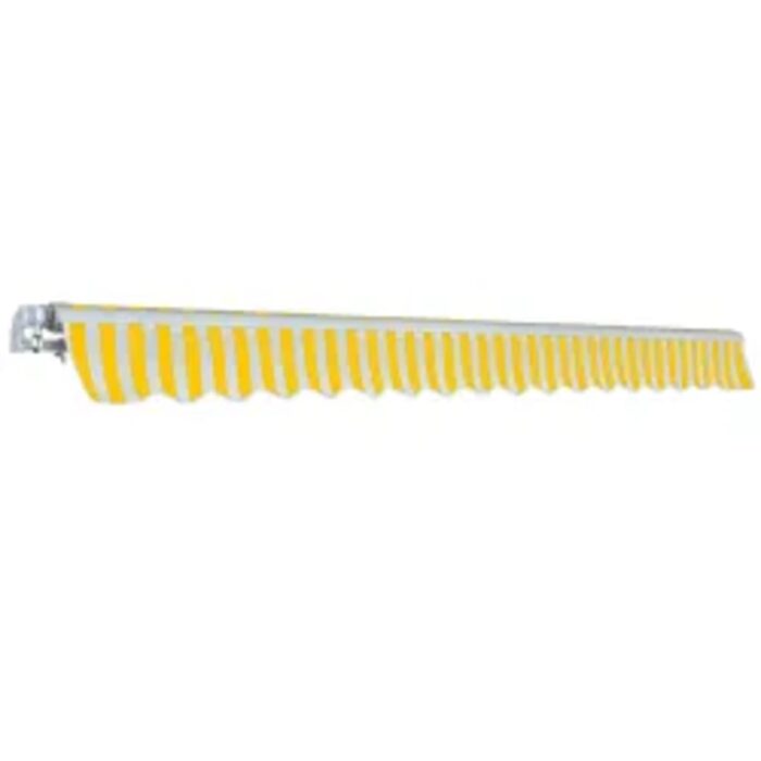 Auvent pliable manuel 600 cm Jaune/blanc – Image 3