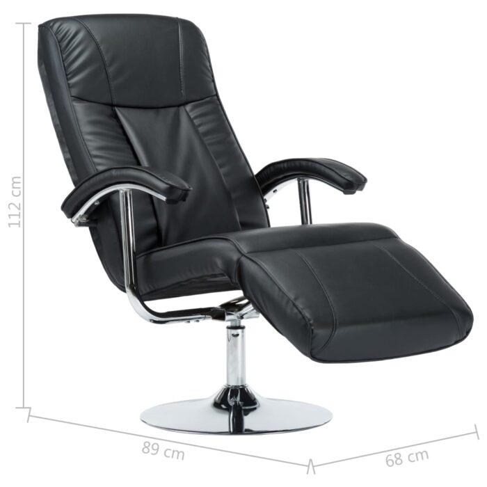 Fauteuil TV noir similicuir – Image 7
